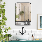 Rectangle Wall Mirror with Shelf 70 x 50 cm, for Living Room, Bedroom