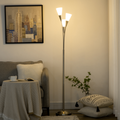 Modern Upright Floor Lamp with 3 Light, Steel Base for Living Room