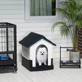 Dog Kennel for Outside, for XS Dogs, 64.5 x 57 x 66cm, Grey