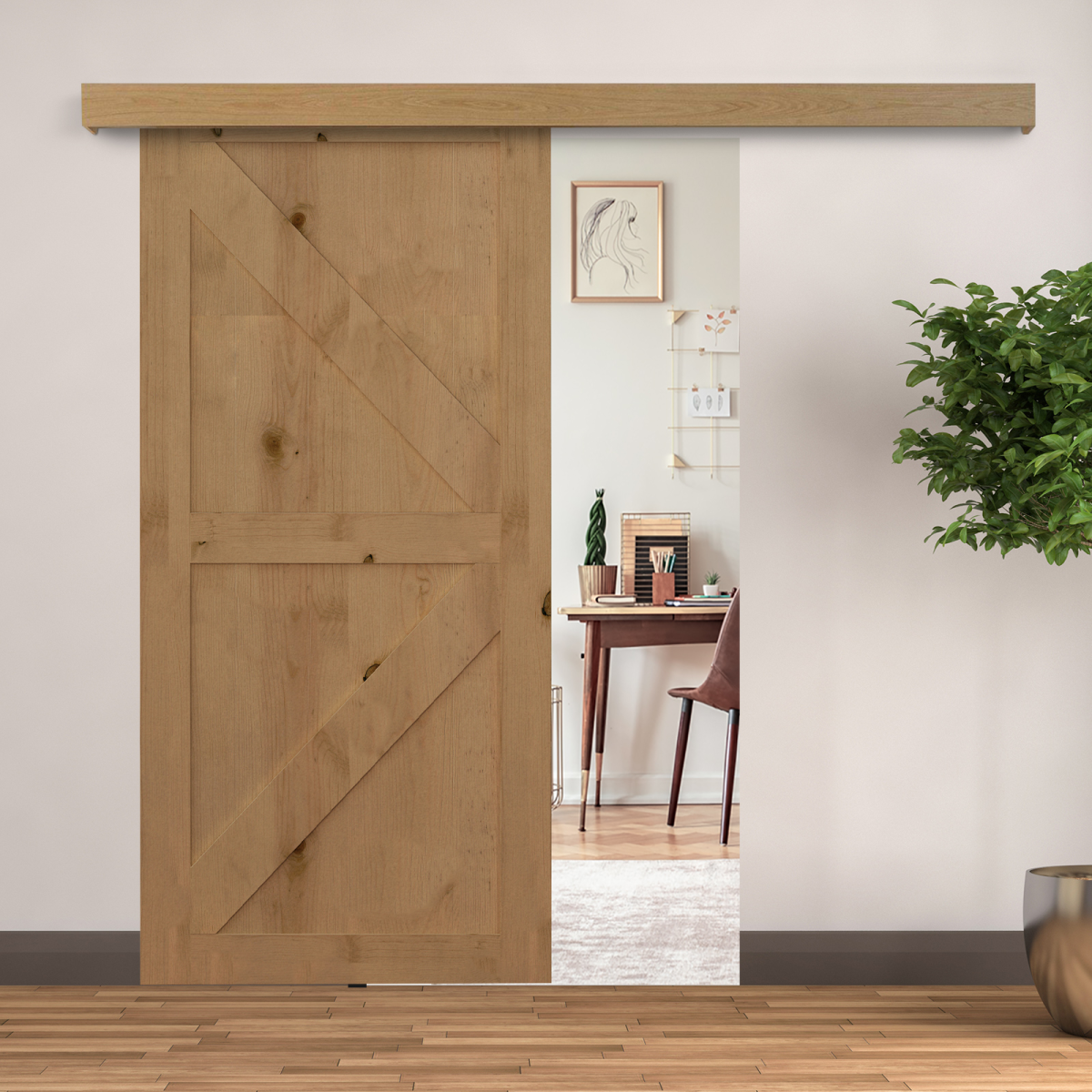 Sliding Barn Door Closet Hardware Track Kit for Slingle Door 6.5FT/2000mm