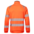 Portwest DX477 Hi-Vis Funnel Neck Full Zip Hooded Sweatshirt Orange/Black 5XL
