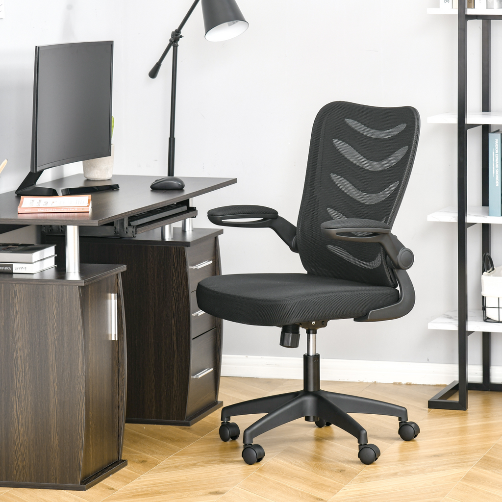 Mesh Office Chair Home Swivel Task Chair, Lumbar Support, Black