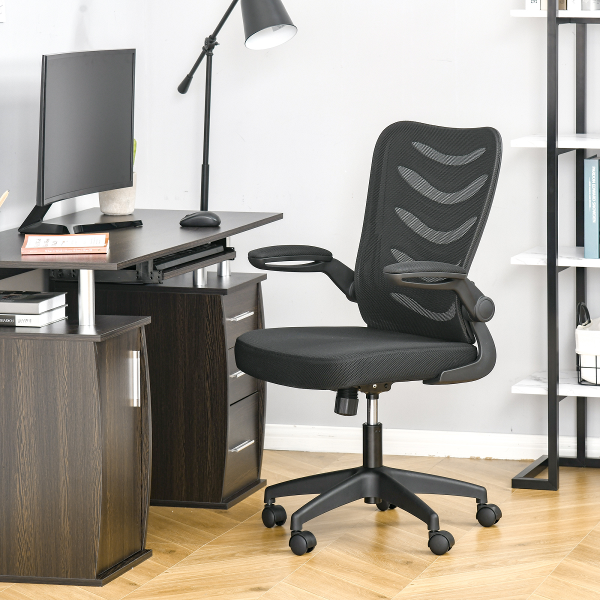 Mesh Office Chair Home Swivel Task Chair, Lumbar Support, Black
