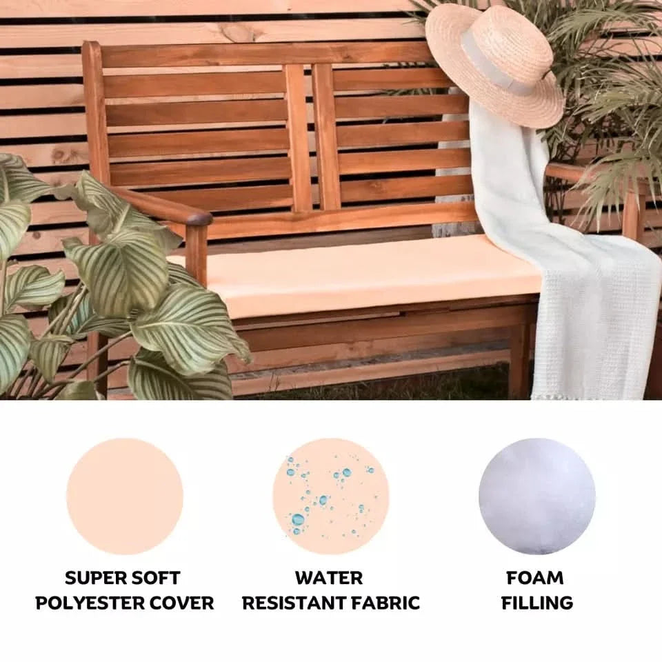 Cream Waterproof Garden Bench Cushion Outdoor Seat Pad 108cm