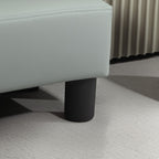 PU Leather Footstool with 4 Plastic Legs, Grey