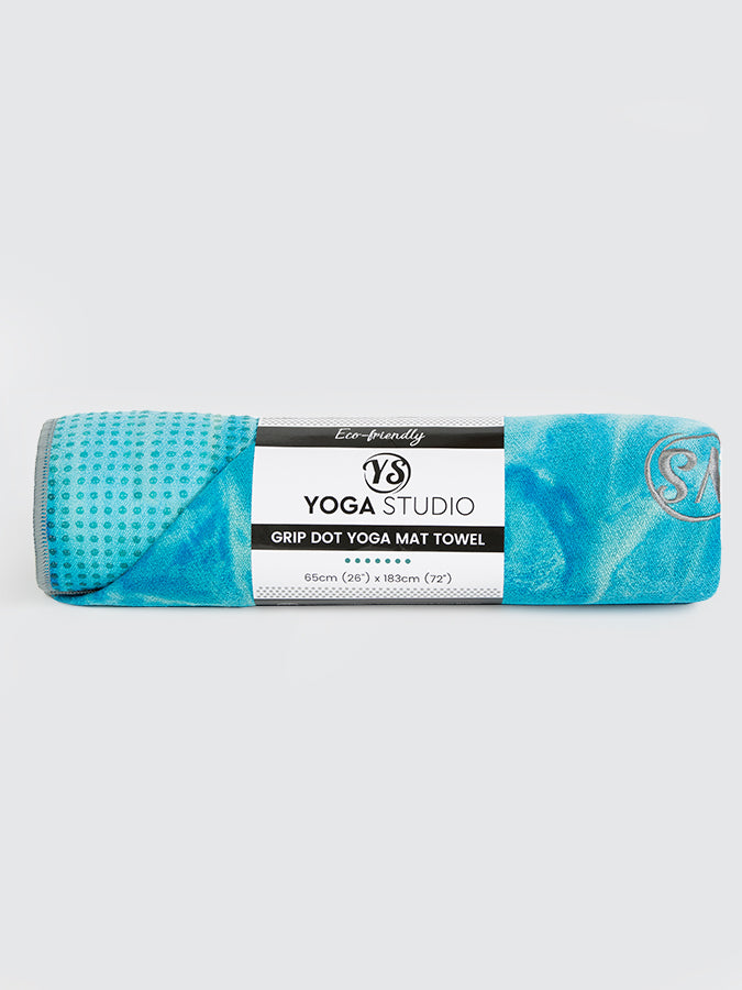 Yoga Studio Premium Grip Dot Yoga Mat Towels Blue Tie Dye