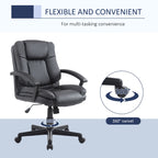 Office Chair, Computer Desk Chair, Mid Back Executive Chair with Adjustable Height and Swivel Rolling Wheels for Home Study, Black