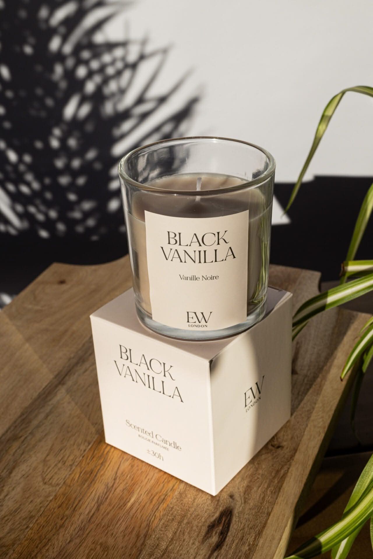 Black Vanilla Medium Soy Wax Candle 30 Hour Burn Time