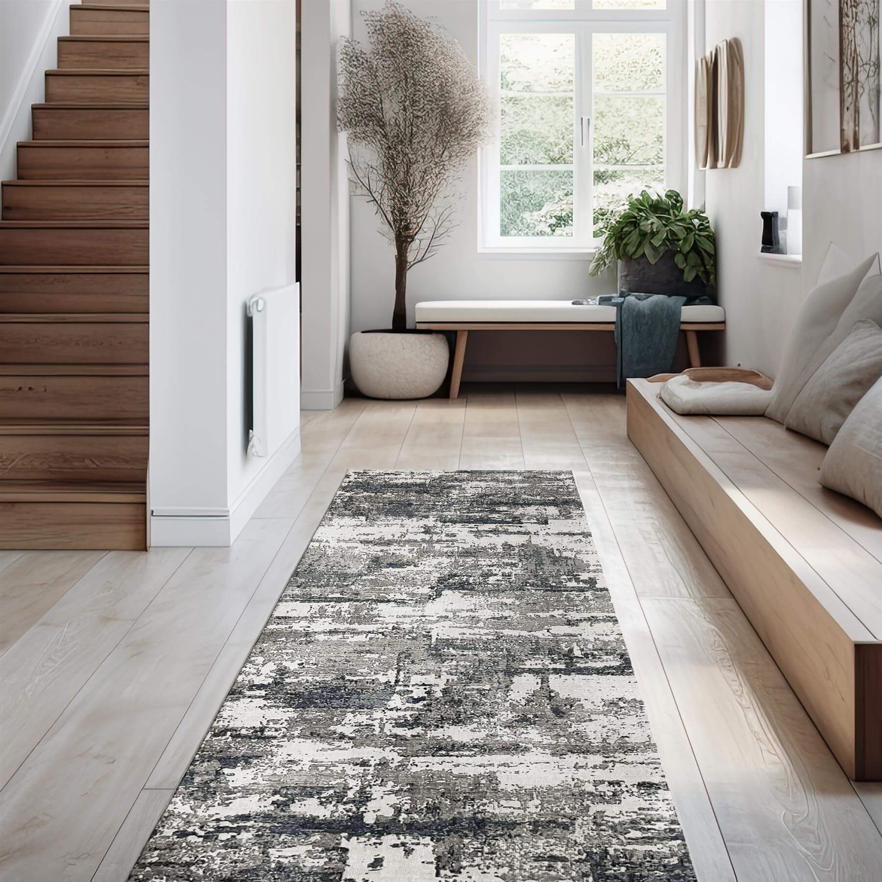 Tokyo Abstract Blue & White Rug
