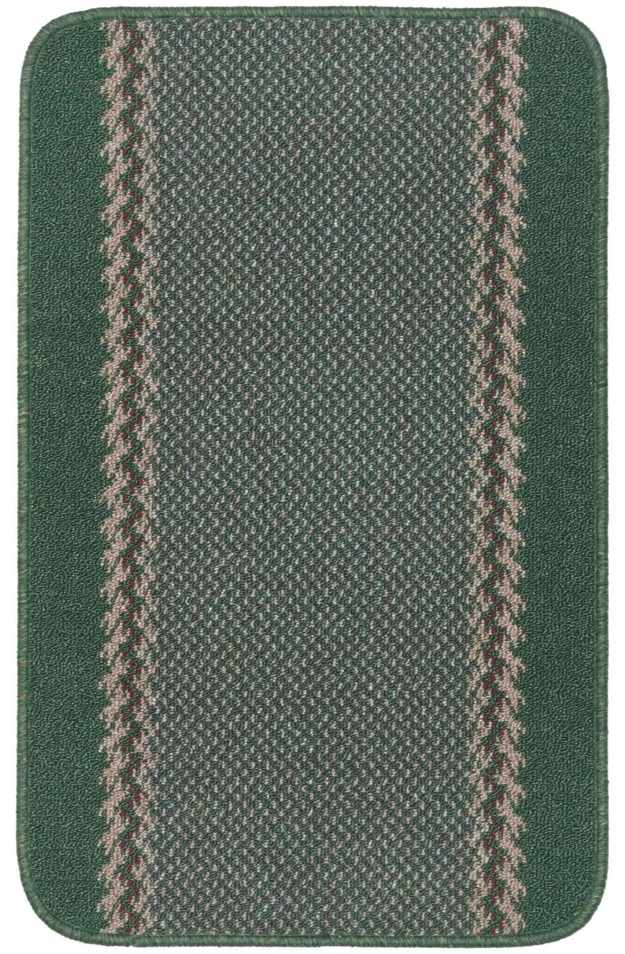 Washable Designer Bordered Green Rug