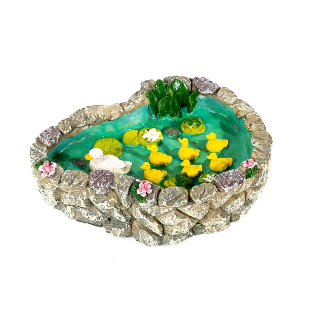 Solar-Powered Pond Family Duck & Ducklings Ornament