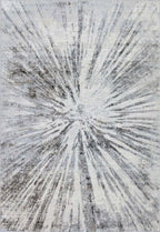 Abstract Burst Grey Rug