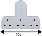 3 Way Plug Adapter UK for Wall Plug Extender Adaptor