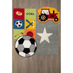 Grey and White Star Rug