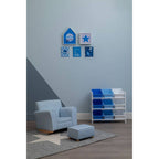 Grey and White Star Rug