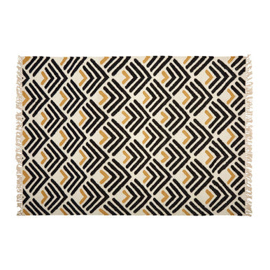 Large Cream Rug with Arrow Motif