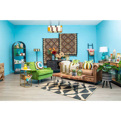Small Black Wave Pattern Rug
