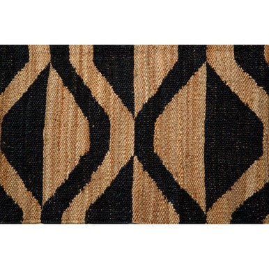 Small Black Wave Pattern Rug