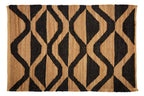 Large Black Wave Pattern Rug
