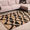 Large Black Wave Pattern Rug
