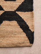 Large Black Wave Pattern Rug