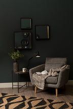 Large Black Wave Pattern Rug