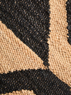 Large Black Wave Pattern Rug