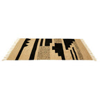 Small Sand and Black Braided Rug