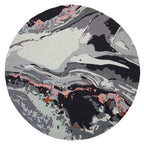 Round Hand-Tufted Abstract Rug
