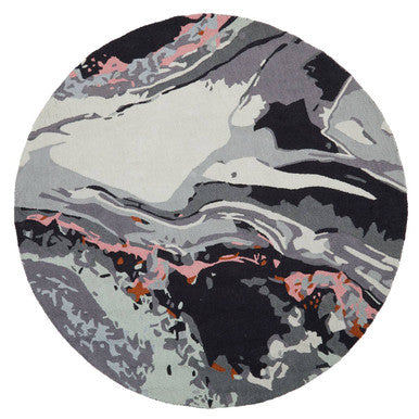 Round Hand-Tufted Abstract Rug