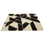 Small Black and White Geometric Rug