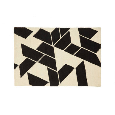 Small Black and White Geometric Rug