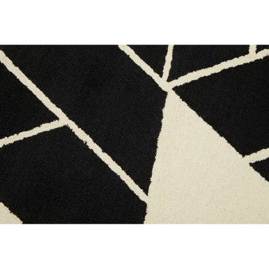 Small Black and White Geometric Rug