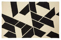 Large Black and White Geometric Rug