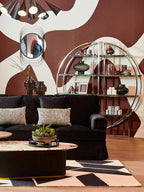 Large Black and White Geometric Rug