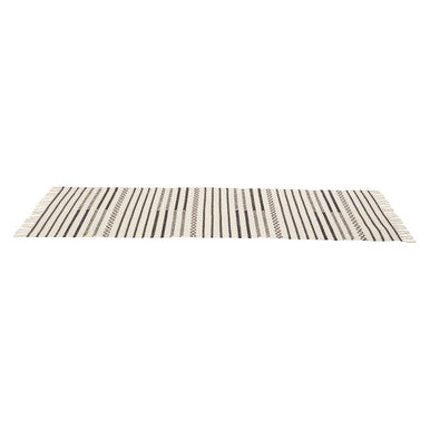 Black and White Striped Cotton Table Runner
