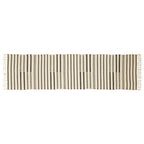Black and White Striped Cotton Table Runner