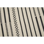 Black and White Striped Cotton Table Runner