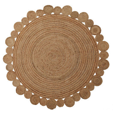 Round Jute Rug with Circular Edges