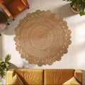 Round Jute Rug with Circular Edges