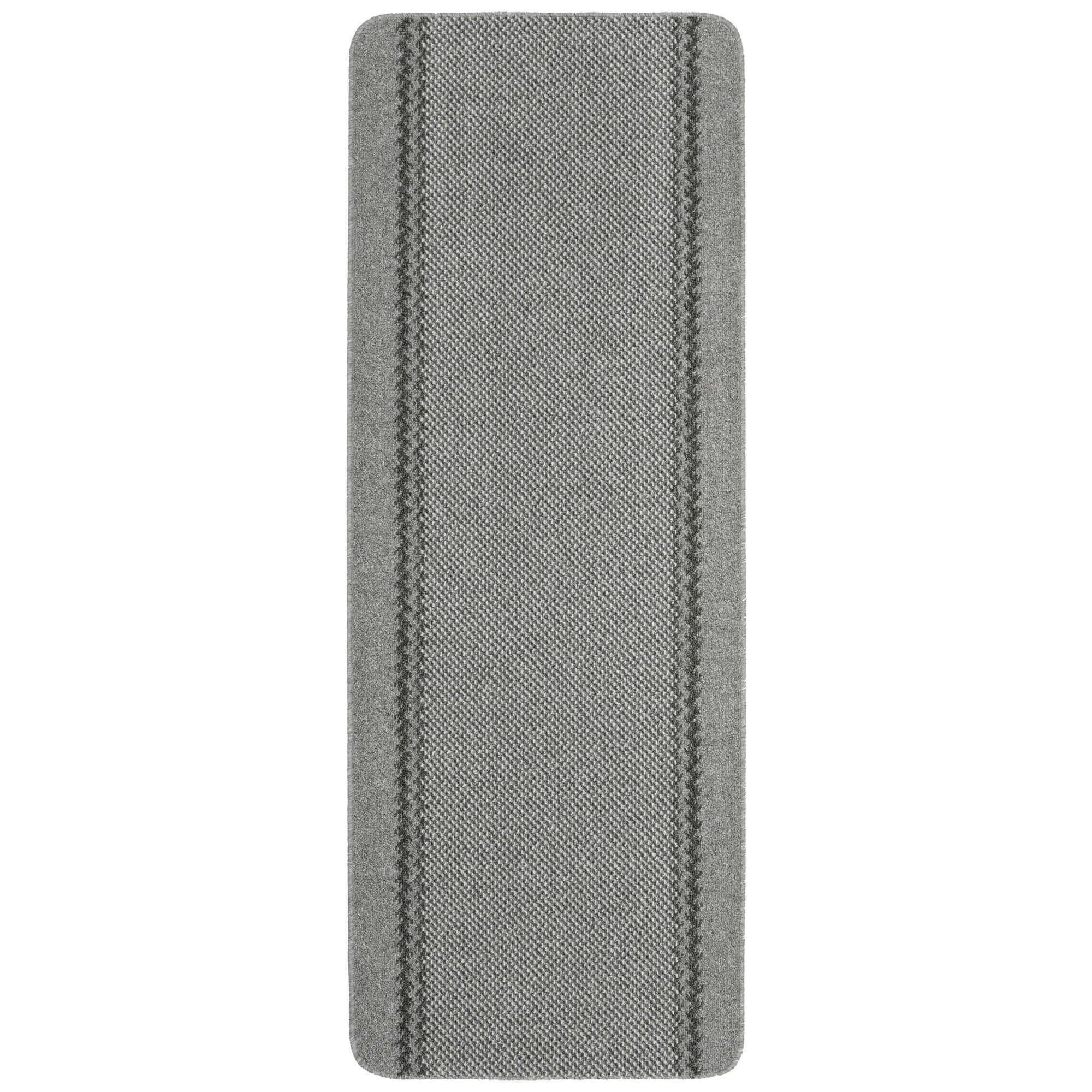 Washable Designer Bordered Grey Rug 67X180 cm