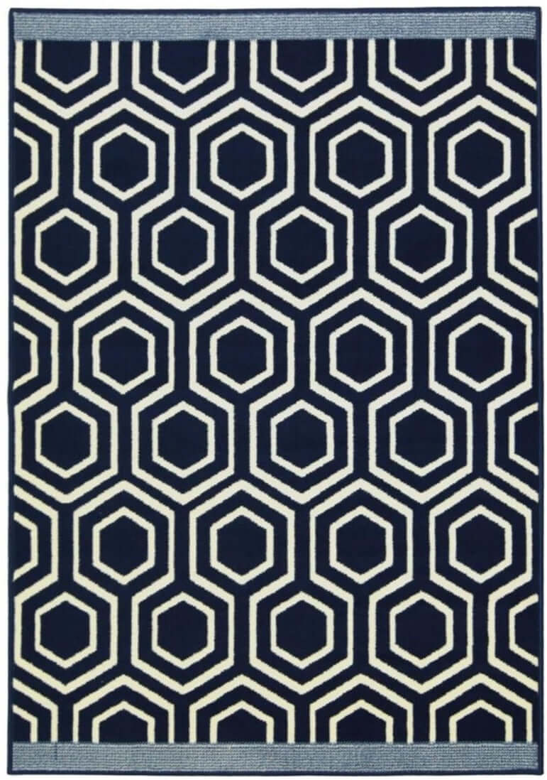 Maestro Honeycomb Navy Rug 160X230 cm