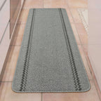 Washable Designer Bordered Grey Rug