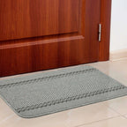 Washable Designer Bordered Grey Rug