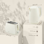 1.7L Fast Boil Electric Kettle and 2 Slice Water Toaster Set