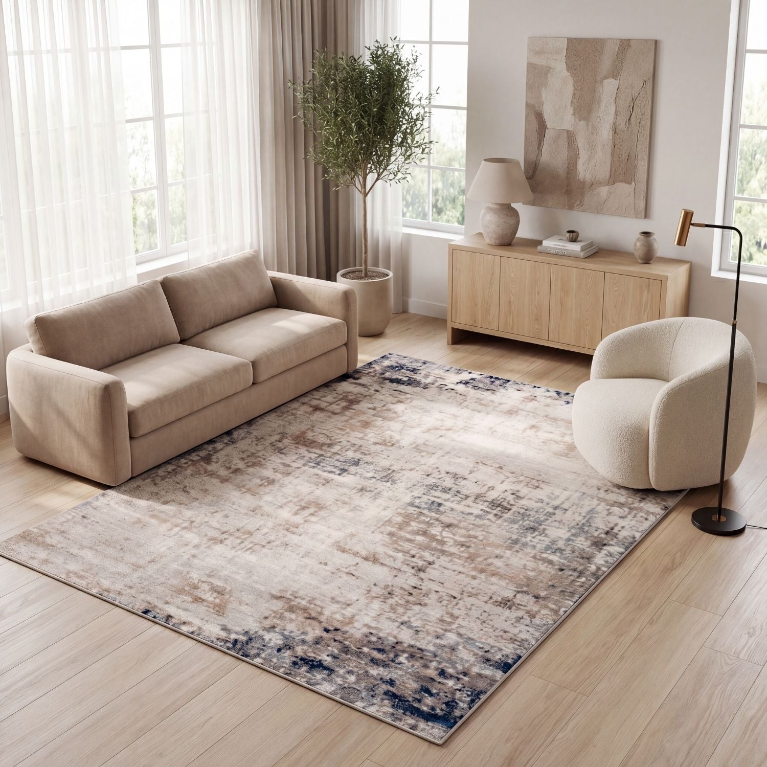 Brown & Navy Rug