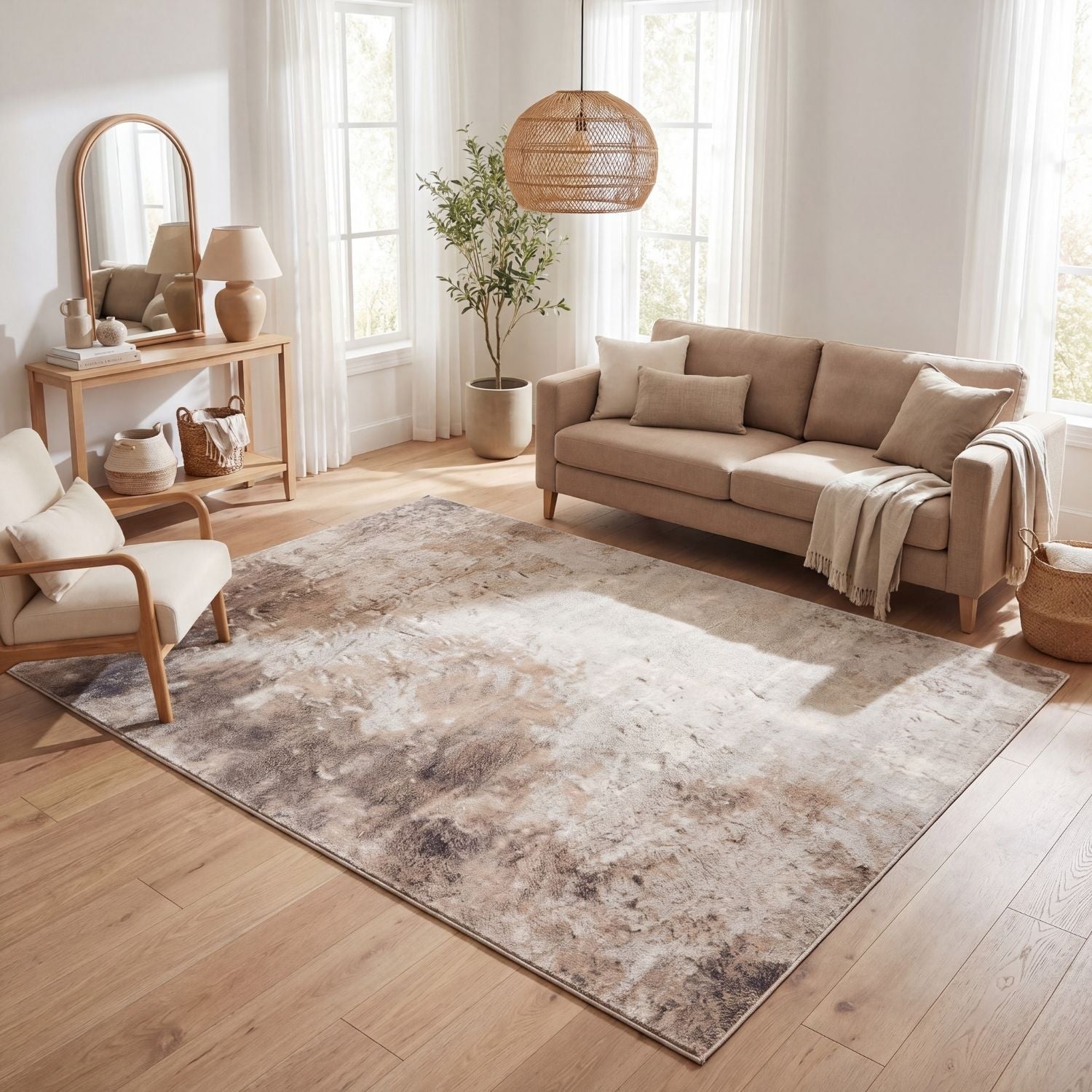 Abstract Brown Rug
