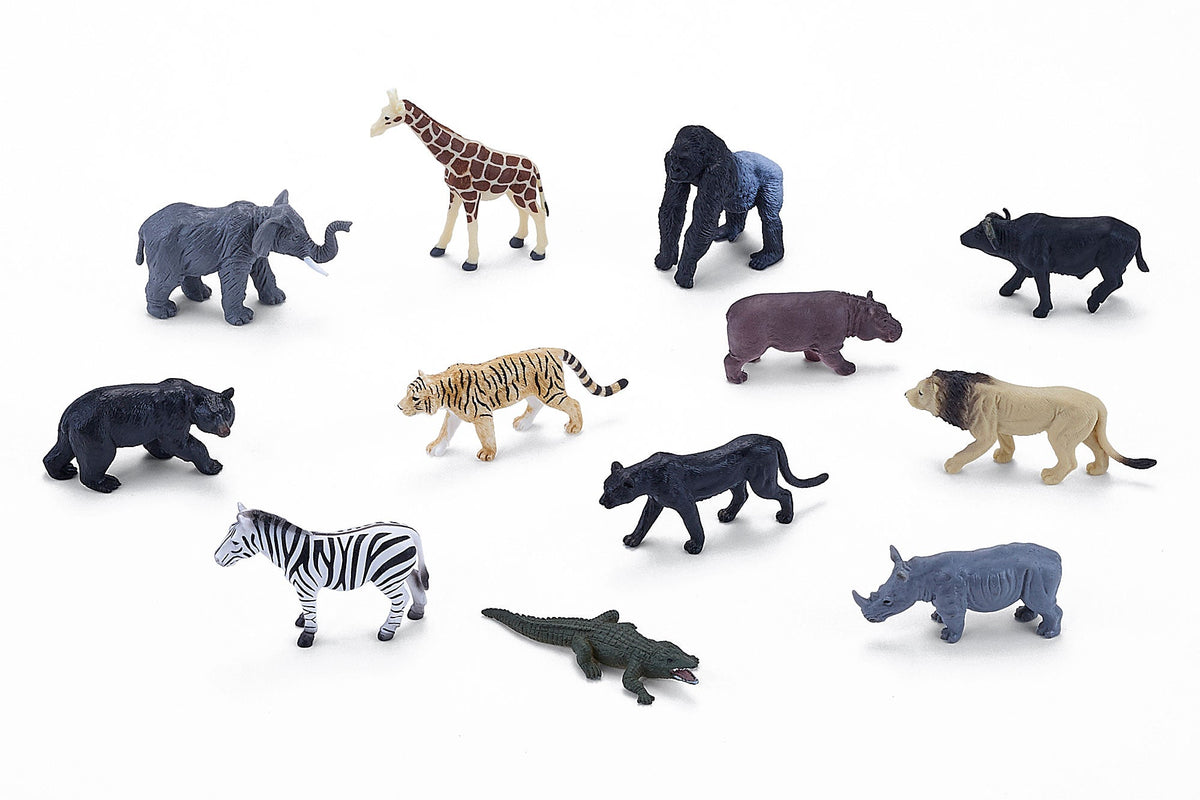 Mini African Wildlife Playset 12pc Animal Figures