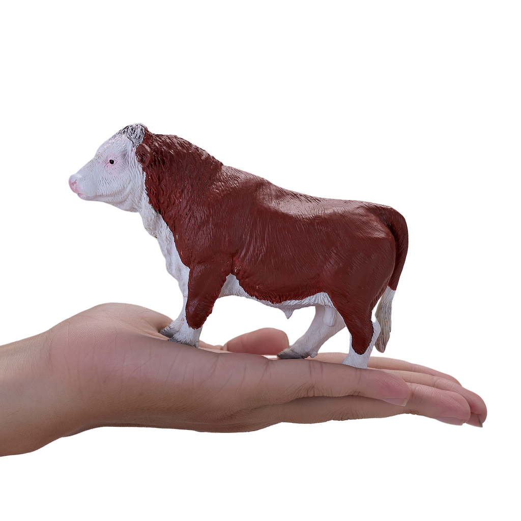 Hereford Bull Toy Farm Animal Figurine