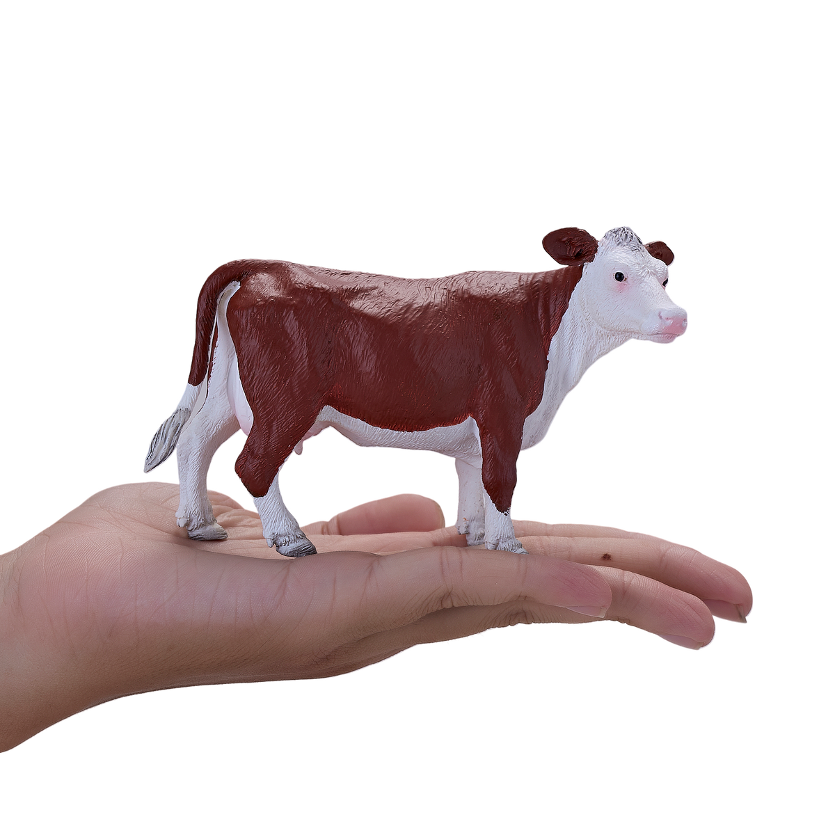 Hereford Cow Toy Realistic Farm Animal Figurine